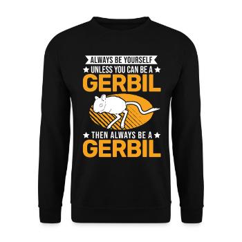 Gerbil Gift Racing Rat Gerbil - Unisex Sweatshirt - black - Front - Alina (178cm) & Michal (187cm)