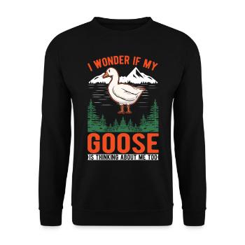 Geese Gift Goose Farmer Goose Goose - Unisex Sweatshirt - black - Front - Alina (178cm) & Michal (187cm)