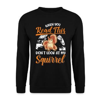 Écureuil Cadeau Écureuil Gris - Sweat-shirt Unisexe - noir - Devant - Alina (178cm) & Michal (187cm)