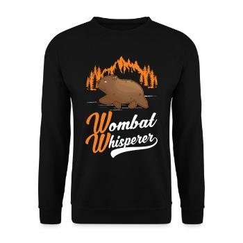 Wombat Flüsterer - Unisex Pullover - Schwarz - Vorne - Alina (178cm) & Michal (187cm)
