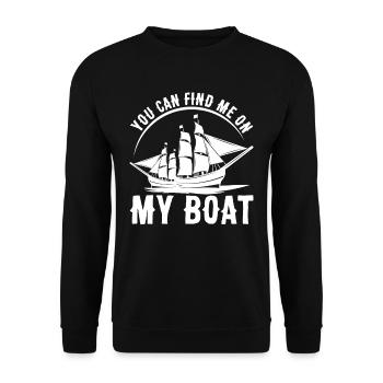 Vous pouvez me trouver sur mon bateau en bateau - Sweat-shirt Unisexe - noir - Devant - Alina (178cm) & Michal (187cm)
