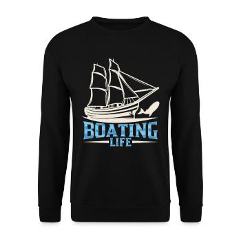 Boating Life Yacht Sailboat Boat Ship - Unisex Sweatshirt - black - Front - Alina (178cm) & Michal (187cm)