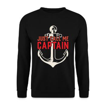 Just call me Captain Ship Boating - Unisex Sweatshirt - black - Front - Alina (178cm) & Michal (187cm)