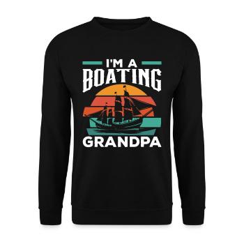 I am a boating grandpa boating boat - Unisex Sweatshirt - black - Front - Alina (178cm) & Michal (187cm)