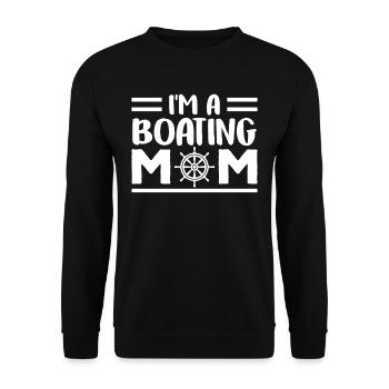 Ich Bin Eine Boot Fahrende Mutter Bootfahren Yacht - Unisex Pullover - Schwarz - Vorne - Alina (178cm) & Michal (187cm)