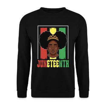 Juneteenth 1865 Black African American Afrika - Unisex Pullover - Schwarz - Vorne - Alina (178cm) & Michal (187cm)