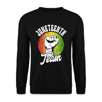 Juneteenth Team African American 1865 Black - Unisex Pullover - Schwarz - Vorne - Alina (178cm) & Michal (187cm)