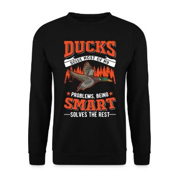 Cadeau de canard Canard Canard Éleveur de Canard - Sweat-shirt Unisexe - noir - Devant - Alina (178cm) & Michal (187cm)