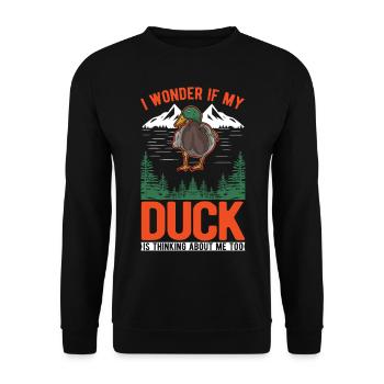 Amoureux du canard cadeau éleveur de canard - Sweat-shirt Unisexe - noir - Devant - Alina (178cm) & Michal (187cm)