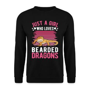 Bearded Dragon Girl Bearded Dragon - Unisex Sweatshirt - black - Front - Alina (178cm) & Michal (187cm)