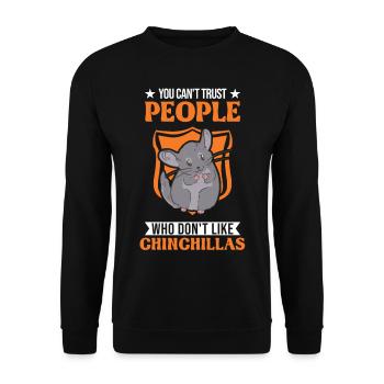 Chinchilla Gift Woolly Short-tailed Chinchilla - Unisex Sweatshirt - black - Front - Alina (178cm) & Michal (187cm)