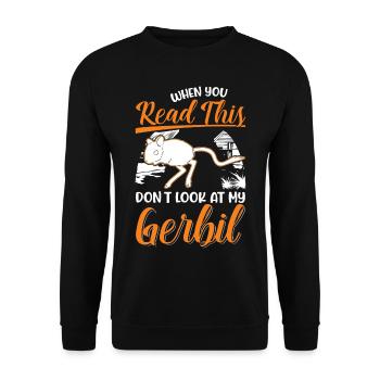 Gerbille Cadeau Rat de course mongol Gerbille - Sweat-shirt Unisexe - noir - Devant - Alina (178cm) & Michal (187cm)