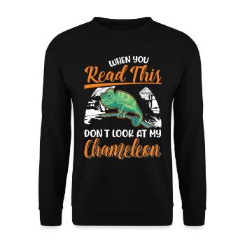 Caméléon Cadeau Caméléon - Sweat-shirt Unisexe - noir - Devant - Alina (178cm) & Michal (187cm)