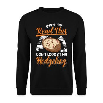 Hedgehog Gift Stacheligel - Unisex Sweatshirt - black - Front - Alina (178cm) & Michal (187cm)