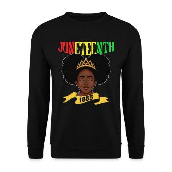 Juneteenth 1865 Africa Black African American - Unisex Sweatshirt - black - Front - Alina (178cm) & Michal (187cm)
