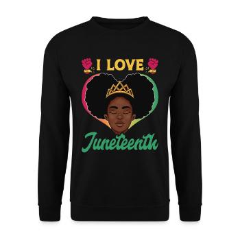J’adore le Juneteenth Black African American - Sweat-shirt Unisexe - noir - Devant - Alina (178cm) & Michal (187cm)