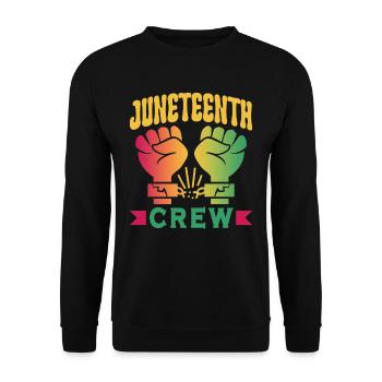 Juneteenth Team Black African American 1865 - Unisex Pullover - Schwarz - Vorne - Alina (178cm) & Michal (187cm)