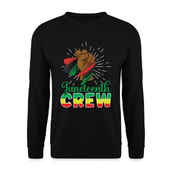 Juneteenth Team 1865 African American Black - Unisex Pullover - Schwarz - Vorne - Alina (178cm) & Michal (187cm)