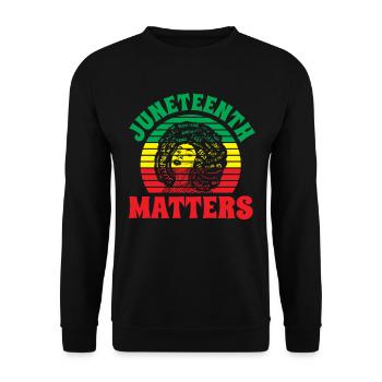 Juneteenth Matters 1865 Afro-Américain Noir - Sweat-shirt Unisexe - noir - Devant - Alina (178cm) & Michal (187cm)