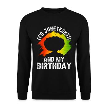 Es Ist Juneteenth Und Mein Geburtstag 1865 Black - Unisex Pullover - Schwarz - Vorne - Alina (178cm) & Michal (187cm)