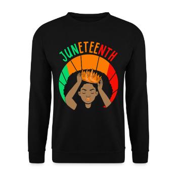 Juneteenth Black Afrika 1865 African American - Unisex Pullover - Schwarz - Vorne - Alina (178cm) & Michal (187cm)