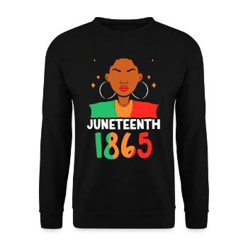 Juneteenth 1865 Africa Black African American - Unisex Sweatshirt - black - Front - Alina (178cm) & Michal (187cm)
