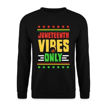 Nur Juneteenth Vibes Black 1865 African American - Unisex Pullover - Schwarz - Vorne - Alina (178cm) & Michal (187cm)