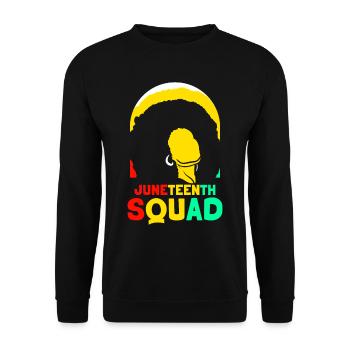 Juneteenth Team Black 1865 African American - Unisex Pullover - Schwarz - Vorne - Alina (178cm) & Michal (187cm)