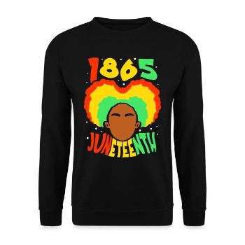 1865 Juneteenth African American Afrika Black - Unisex Sweatshirt - black - Front - Alina (178cm) & Michal (187cm)