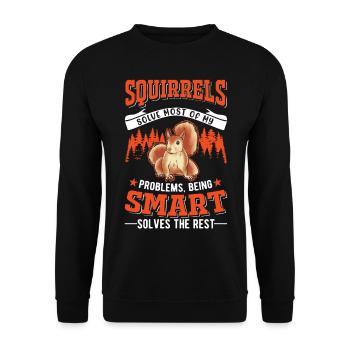 Squirrel Gift Gray Squirrel - Unisex Sweatshirt - black - Front - Alina (178cm) & Michal (187cm)