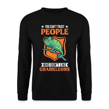 Chameleon Gift Chameleon - Unisex Sweatshirt - black - Front - Alina (178cm) & Michal (187cm)