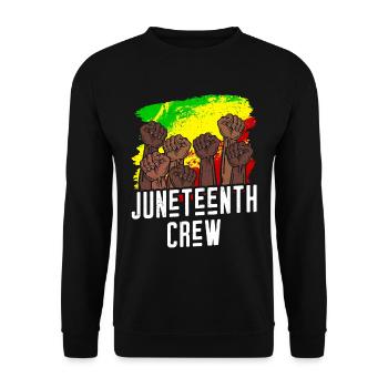 Juneteenth Team 1865 African American Black - Unisex Pullover - Schwarz - Vorne - Alina (178cm) & Michal (187cm)