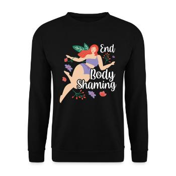 End Body Shaming Stop Bodyshaming Annoy - Unisex Sweatshirt - black - Front - Alina (178cm) & Michal (187cm)