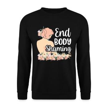 Fin Body Shaming Stop Bodyshaming Annoyance Stop - Sweat-shirt Unisexe - noir - Devant - Alina (178cm) & Michal (187cm)