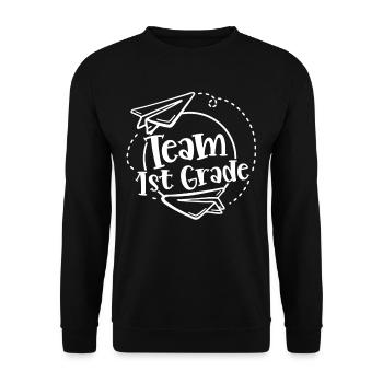 Team 1 Class First Class First Grader - Unisex Sweatshirt - black - Front - Alina (178cm) & Michal (187cm)