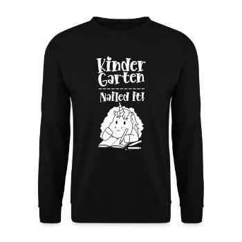 Kindergarten Volltreffer Erste Klasse Einschulung - Unisex Pullover - Schwarz - Vorne - Alina (178cm) & Michal (187cm)
