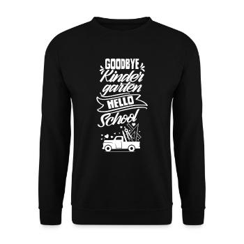 Au revoir la maternelle Hello School - Sweat-shirt Unisexe - noir - Devant - Alina (178cm) & Michal (187cm)