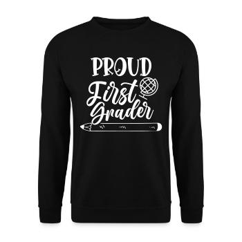 Proud First Grader First Class Enrollment - Unisex Sweatshirt - black - Front - Alina (178cm) & Michal (187cm)