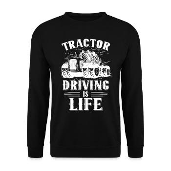 La conduite d’un tracteur, c’est la vie Agriculteur Ferme - Sweat-shirt Unisexe - noir - Devant - Alina (178cm) & Michal (187cm)