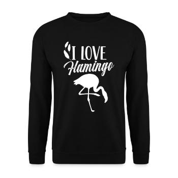 I love flamingo sayings flamingos animal cute - Unisex Sweatshirt - black - Front - Alina (178cm) & Michal (187cm)