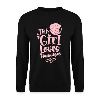 Cette fille aime les flamants roses flamants roses animal mignon - Sweat-shirt Unisexe - noir - Devant - Alina (178cm) & Michal (187cm)