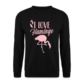 J’adore les flamants roses dictons doux flamants roses - Sweat-shirt Unisexe - noir - Devant - Alina (178cm) & Michal (187cm)