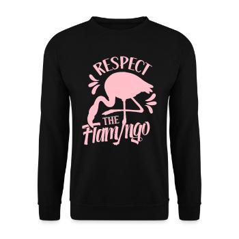 Respect the flamingo Animal Flamingos sweet - Unisex Sweatshirt - black - Front - Alina (178cm) & Michal (187cm)