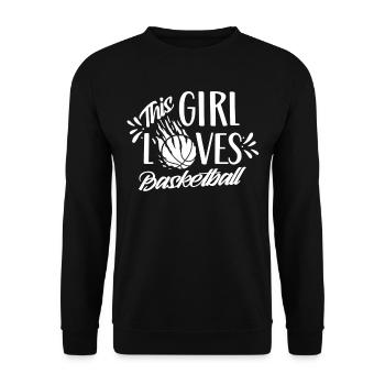 This girl loves basketball basketball players - Unisex Sweatshirt - black - Front - Alina (178cm) & Michal (187cm)