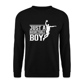 Nur Ein Basketball-Junge Spieler Team Basketball - Unisex Pullover - Schwarz - Vorne - Alina (178cm) & Michal (187cm)