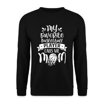 Mein Lieblings-Basketballspieler Nennt Mich Mama - Unisex Pullover - Schwarz - Vorne - Alina (178cm) & Michal (187cm)