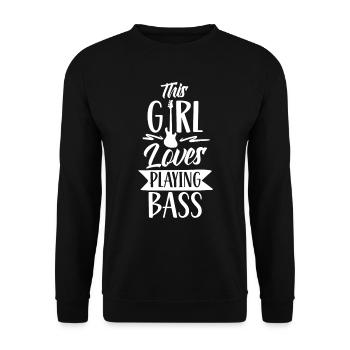 Cette fille adore jouer du bassiste - Sweat-shirt Unisexe - noir - Devant - Alina (178cm) & Michal (187cm)