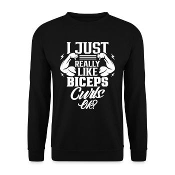 J’aime vraiment les muscles des biceps - Sweat-shirt Unisexe - noir - Devant - Alina (178cm) & Michal (187cm)