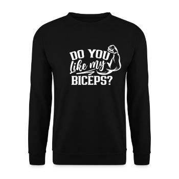 Aimez-vous mes muscles du biceps en disant boucles - Sweat-shirt Unisexe - noir - Devant - Alina (178cm) & Michal (187cm)
