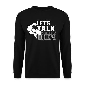 Parlons de mes boucles musculaires d’entraînement des biceps - Sweat-shirt Unisexe - noir - Devant - Alina (178cm) & Michal (187cm)
